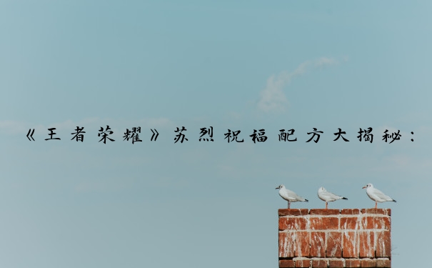 《王者荣耀》苏烈祝福配方大揭秘：苏烈配方全知道