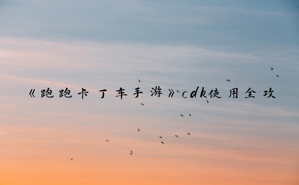 《跑跑卡丁车手游》cdk使用全攻略