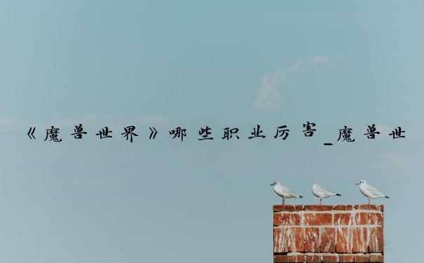 《魔兽世界》哪些职业厉害_魔兽世界人物实力排行