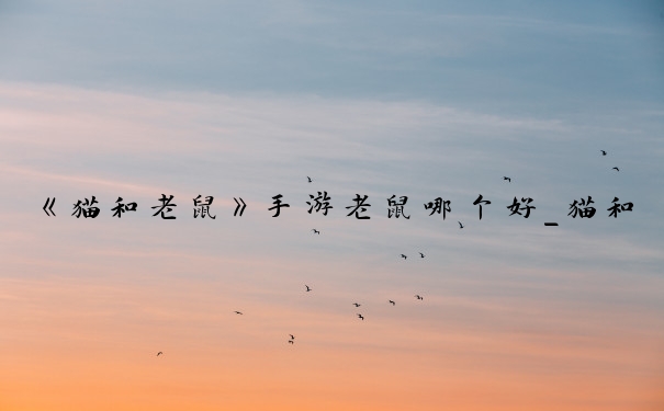 《猫和老鼠》手游老鼠哪个好_猫和老鼠手游哪个老鼠好