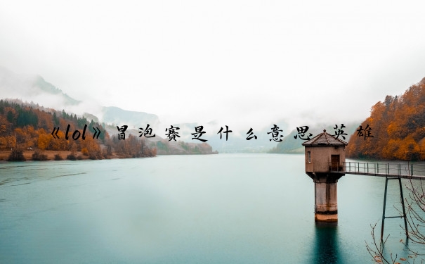 《lol》冒泡赛是什么意思_英雄联盟冒泡赛