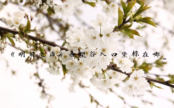 《明日之后》希望谷入口坐标在哪_明日之后希望谷怎么去