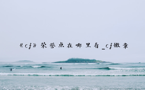 《cf》荣誉点在哪里看_cf徽章在哪看
