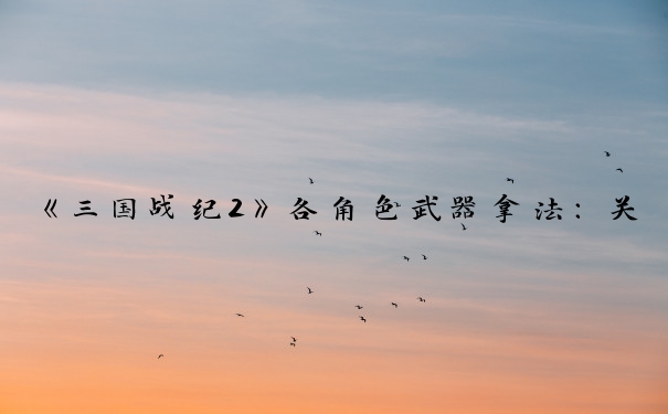 《三国战纪2》各角色武器拿法：关卡隐藏、任务达成及特殊条件。