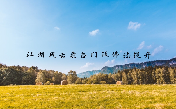 江湖风云录各门派佛法提升