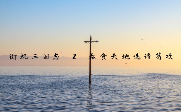 街机三国志 2 吞食天地选诸葛攻略