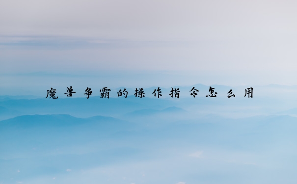 魔兽争霸的操作指令怎么用