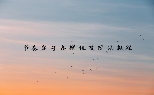 节奏盒子各模组及玩法教程