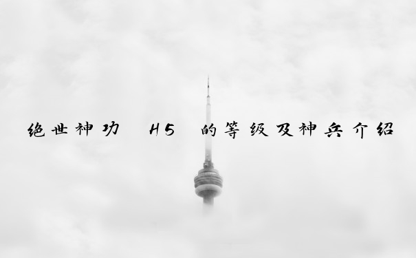 绝世神功 H5 的等级及神兵介绍