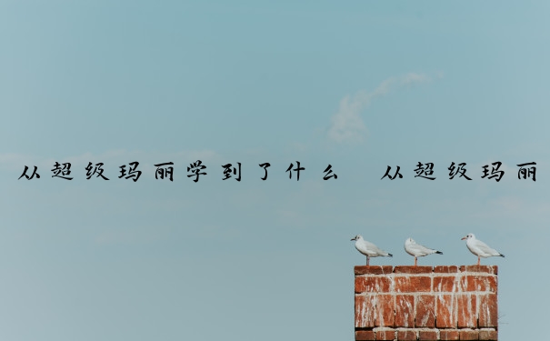 从超级玛丽学到了什么　从超级玛丽学到了什么东西