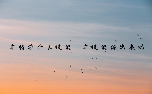 车将学什么技能　车技能练出来吗