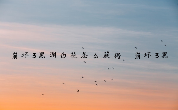 崩坏3黑渊白花怎么获得　崩坏3黑渊白花值不值得抽