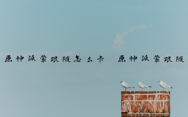 原神派蒙跟随怎么卡　原神派蒙跟随bug