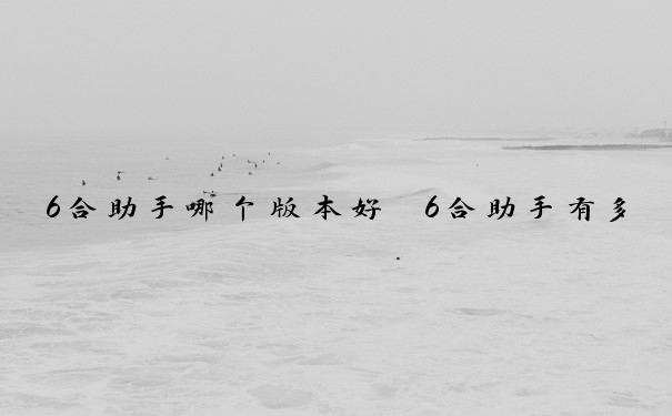 6合助手哪个版本好　6合助手有多少个版本