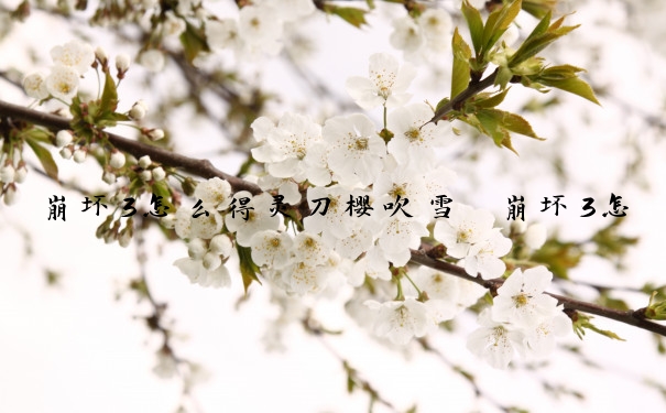 崩坏3怎么得灵刀樱吹雪　崩坏3怎么得灵刀樱吹雪技能
