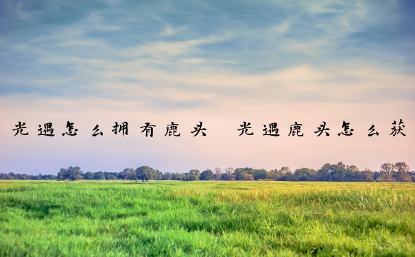 光遇怎么拥有鹿头　光遇鹿头怎么获得