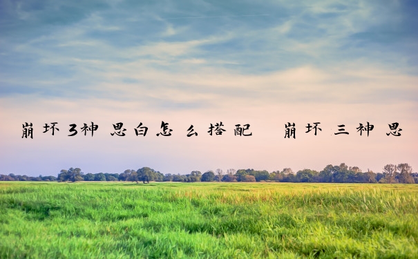 崩坏3神恩白怎么搭配　崩坏三神恩搭配哪些女武神