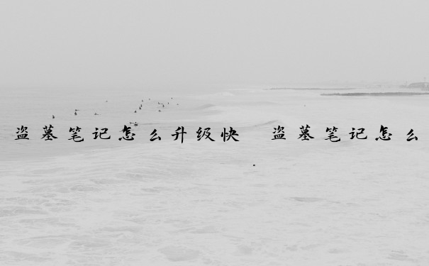 盗墓笔记怎么升级快　盗墓笔记怎么升级快一点
