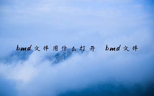 bmd文件用什么打开　bmd文件用什么程序打开