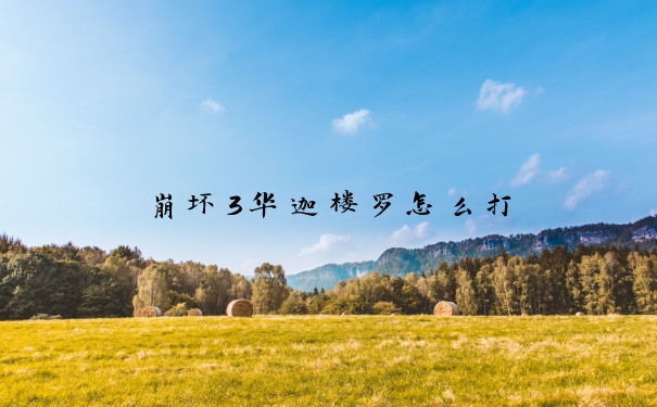 崩坏3华迦楼罗怎么打