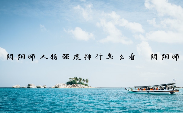 阴阳师人物强度排行怎么看　阴阳师人物强度排行怎么看的