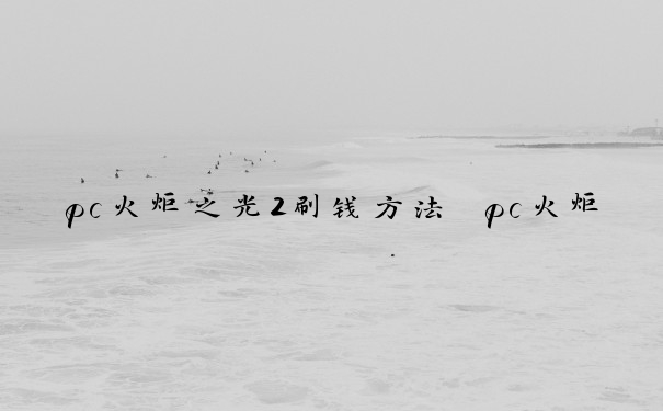 pc火炬之光2刷钱方法　pc火炬之光2刷钱方法大全