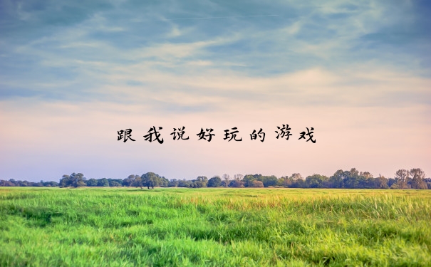 跟我说好玩的游戏