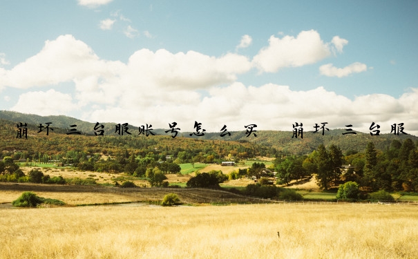 崩坏三台服账号怎么买　崩坏三台服账号去哪里买
