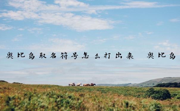 奥比岛取名符号怎么打出来　奥比岛取名符号怎么打出来的