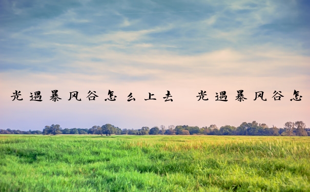 光遇暴风谷怎么上去　光遇暴风谷怎么过