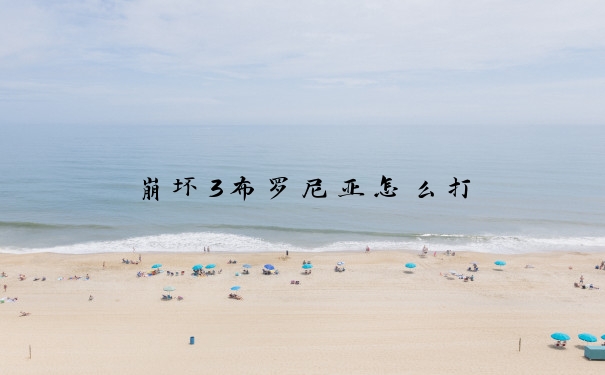 崩坏3布罗尼亚怎么打