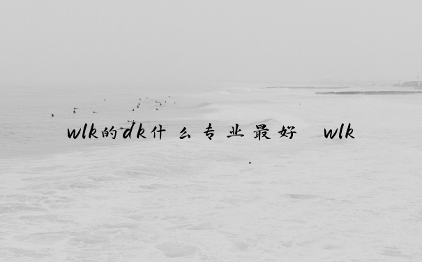 wlk的dk什么专业最好　wlk dk学什么专业