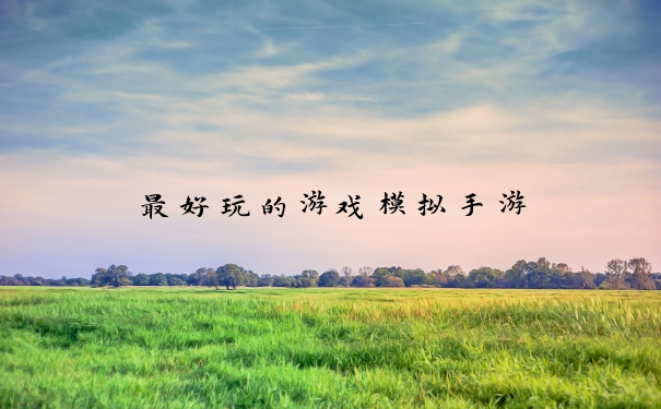 最好玩的游戏模拟手游