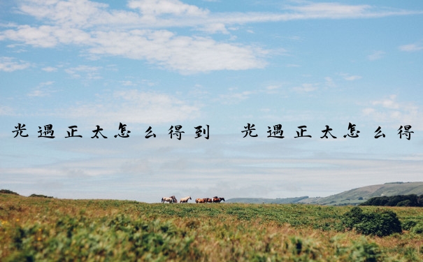 光遇正太怎么得到　光遇正太怎么得到爱心