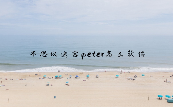 不思议迷宫peter怎么获得