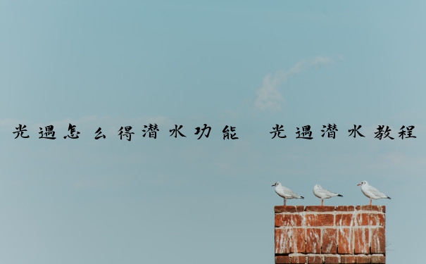 光遇怎么得潜水功能　光遇潜水教程