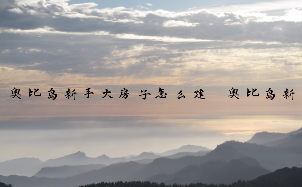 奥比岛新手大房子怎么建　奥比岛新手大房子怎么建造