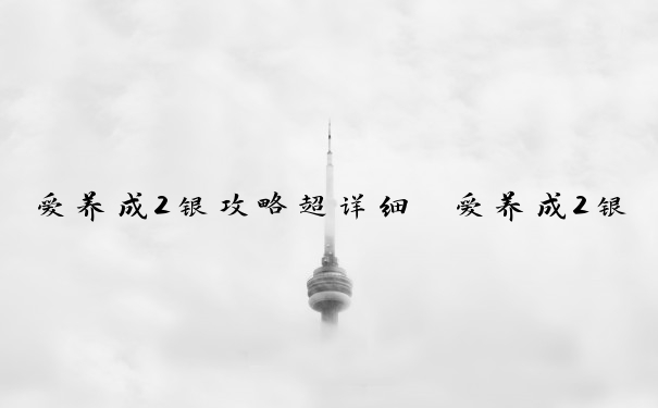 爱养成2银攻略超详细　爱养成2银攻略详细100%