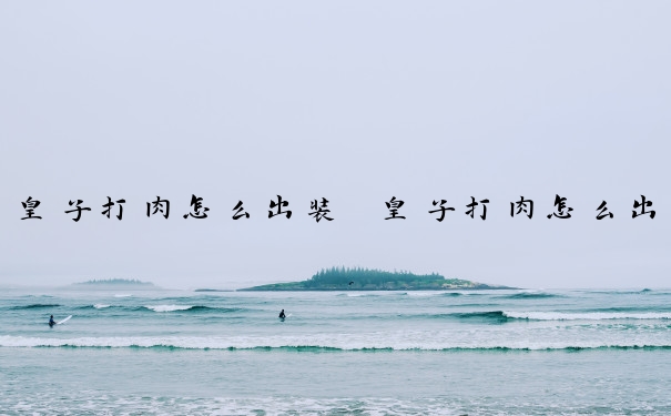 皇子打肉怎么出装　皇子打肉怎么出装最强