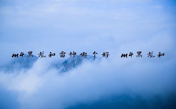 m4黑龙和雷神哪个好　m4黑龙和雷神哪个好用