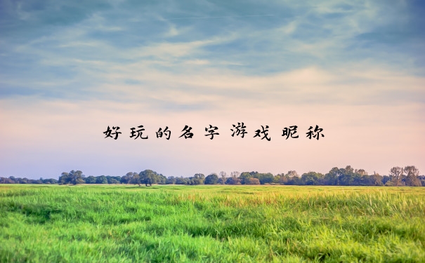 好玩的名字游戏昵称