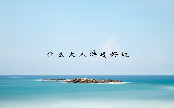 什么大人游戏好玩