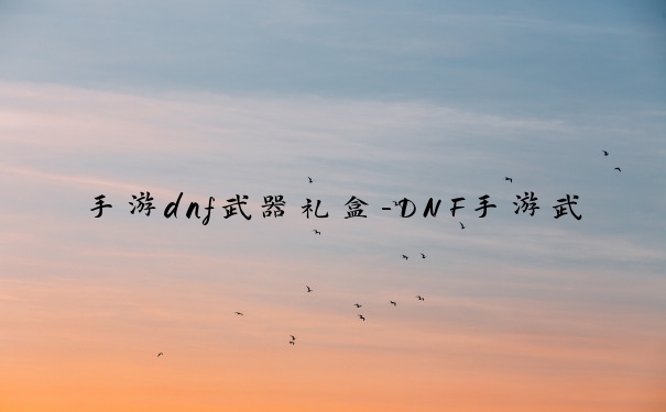 手游dnf武器礼盒-DNF手游武器成长指南