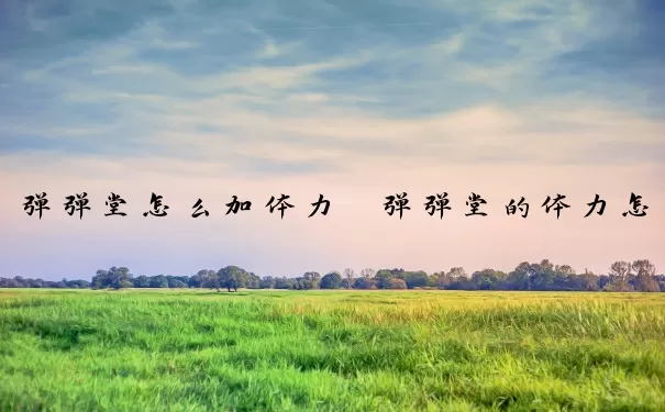 弹弹堂怎么加体力　弹弹堂的体力怎么增加