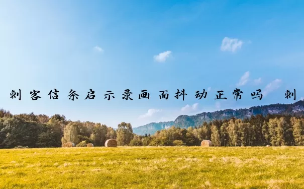 刺客信条启示录画面抖动正常吗　刺客信条启示录 画面抖动