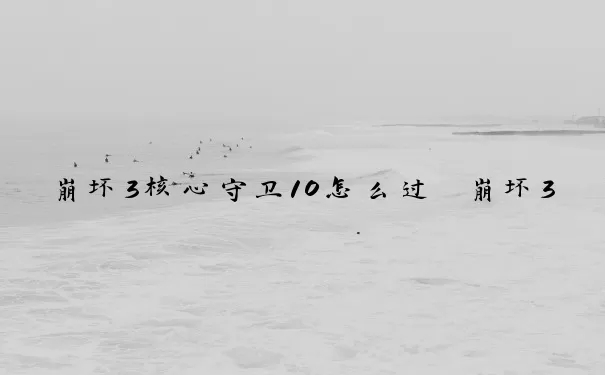 崩坏3核心守卫10怎么过　崩坏3核心守卫10怎么过的
