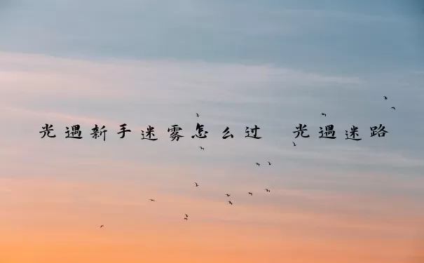 光遇新手迷雾怎么过　光遇迷路