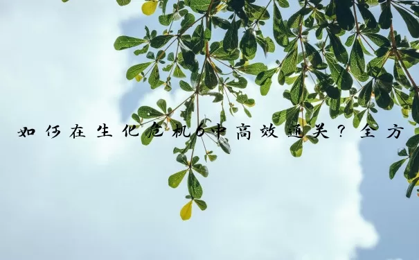 如何在生化危机6中高效通关？全方位攻略解析与进阶技巧指南