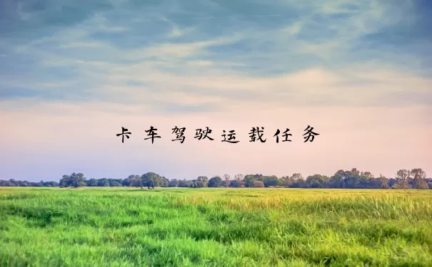 卡车驾驶运载任务