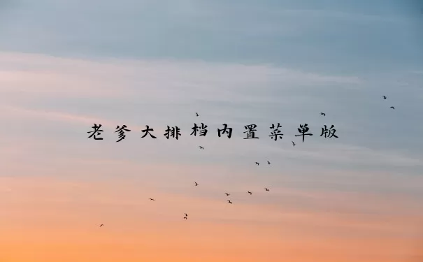 老爹大排档内置菜单版